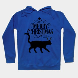 Merry christams black cat Hoodie